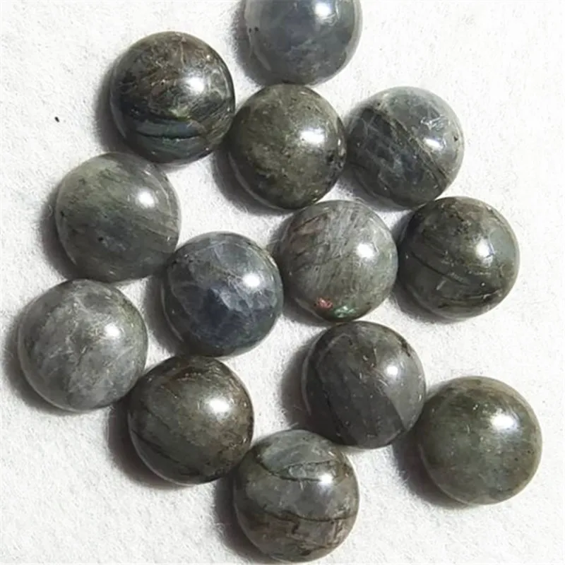 10PCS Natural Import Labradorite Stone Cabochon Beads Accessories Jewelry Parts 6MM 8MM 10MM 12MM 14MM 16MM 18MM 25M Coin Shapes