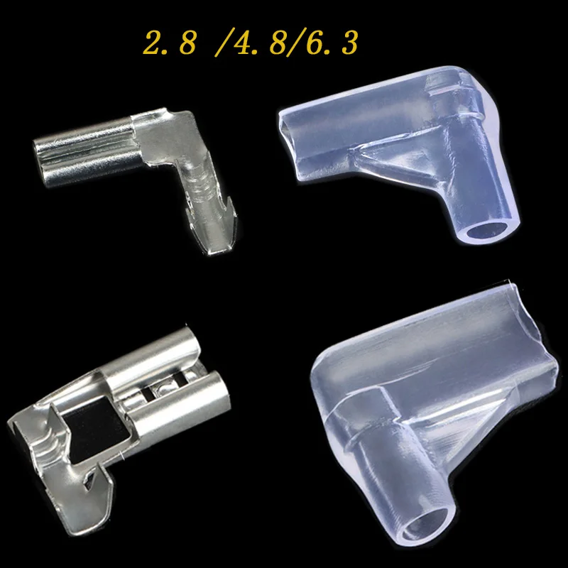 200 szt. Miedzianych złączek zaciskowych żeńskich i męskich do kabli głośnikowych samochodowych, złącza flagowe 2.8/4.8/6.3mm z osłoną. — zdjęcie 6