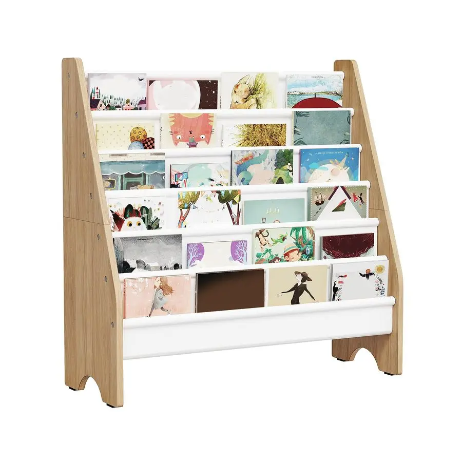 

Kids Bookshelf, Book Shelf for Kids Room, Sling Bookcase, Magazine and Book Storage Rack, Large Capacity Book Organizer for Nur