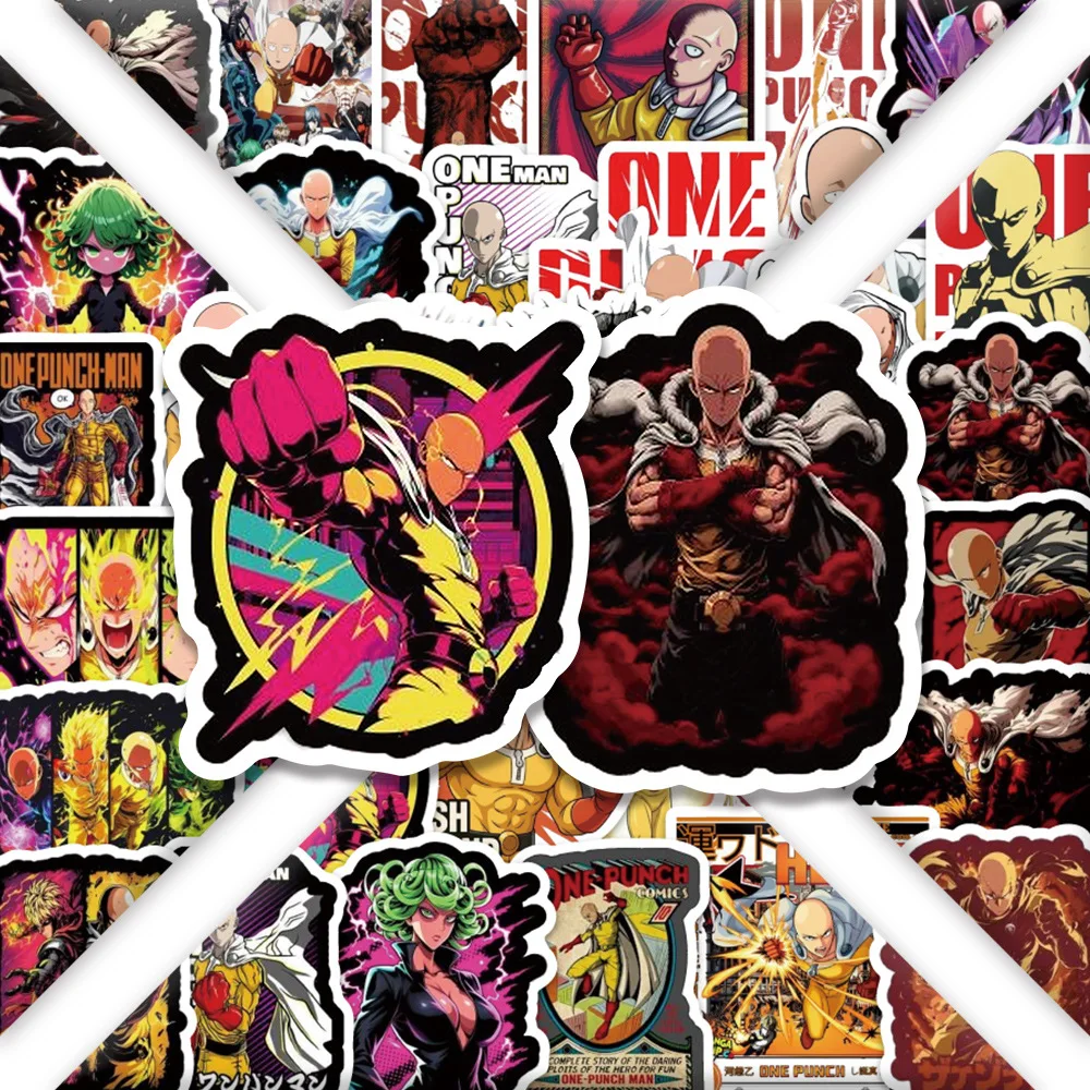 54PCS Cartoon One Punch Man Anime Aufkleber DIY Dekoration Wasserdicht Skateboard Notebook Graffiti Spielzeug