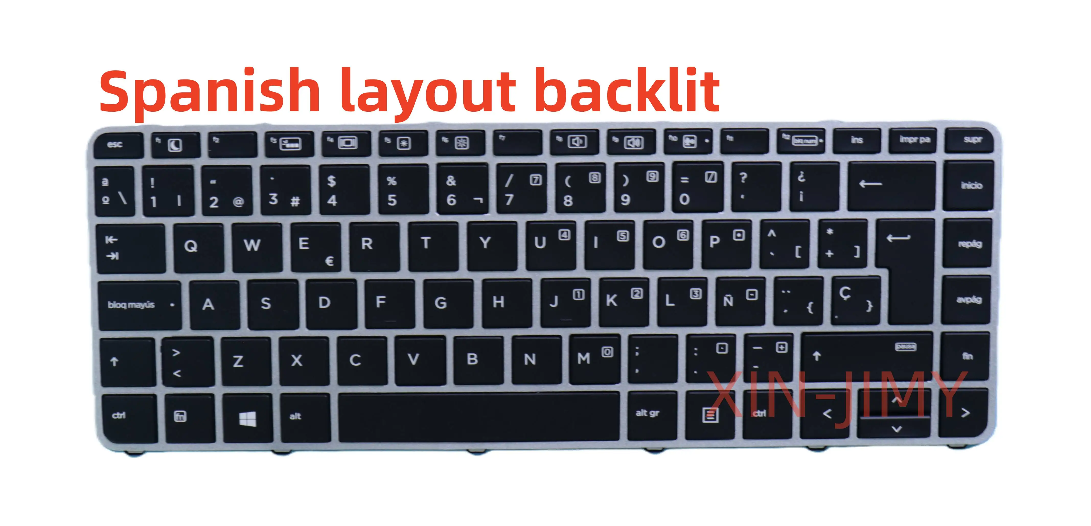 Neue silberne Farme Spanische Laptop-Tastatur mit Hintergrundbeleuchtung für HP Elitebook Folio 1040G3