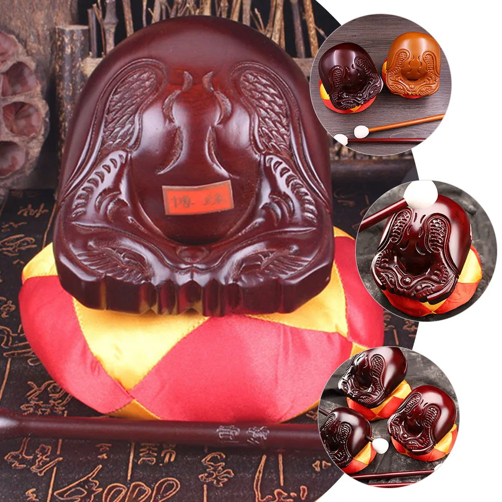 

1Set Durable Wood Woodblock Buddhist Percussion Musical Instrument Stick Kit Meditation Temple Sound Wooden Muyu Tool