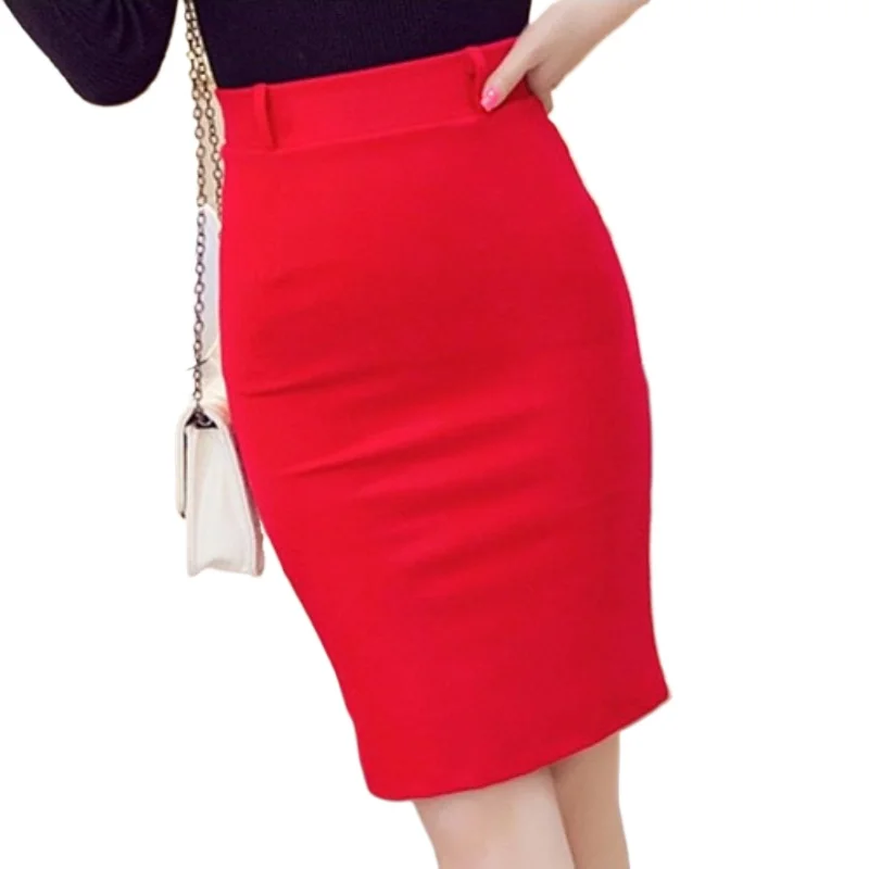 

High Waist One Step Skirt Slim OL Professional Elastic Package Hip professional Skirt