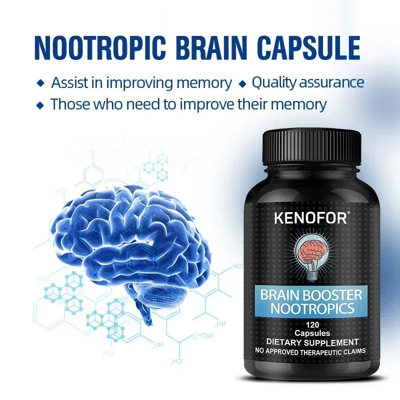 Brain Boosting Supplements - Fast-Absorbing Nootropics for Focus, Memory, Concentration, Clarity, Energy Stress & Anxiety Relief