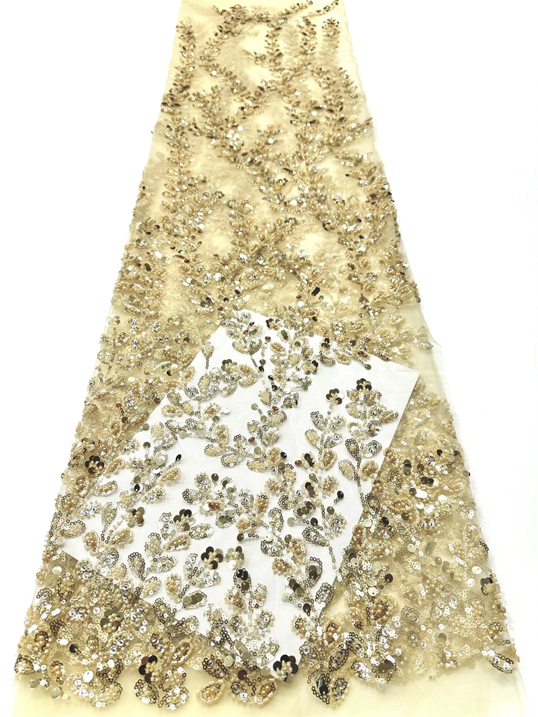 قماش دانتيل ترتر أفريقي فاخر تطريز عالي الجودة 5 ياردات تول نيجيري لحفلات الزفاف