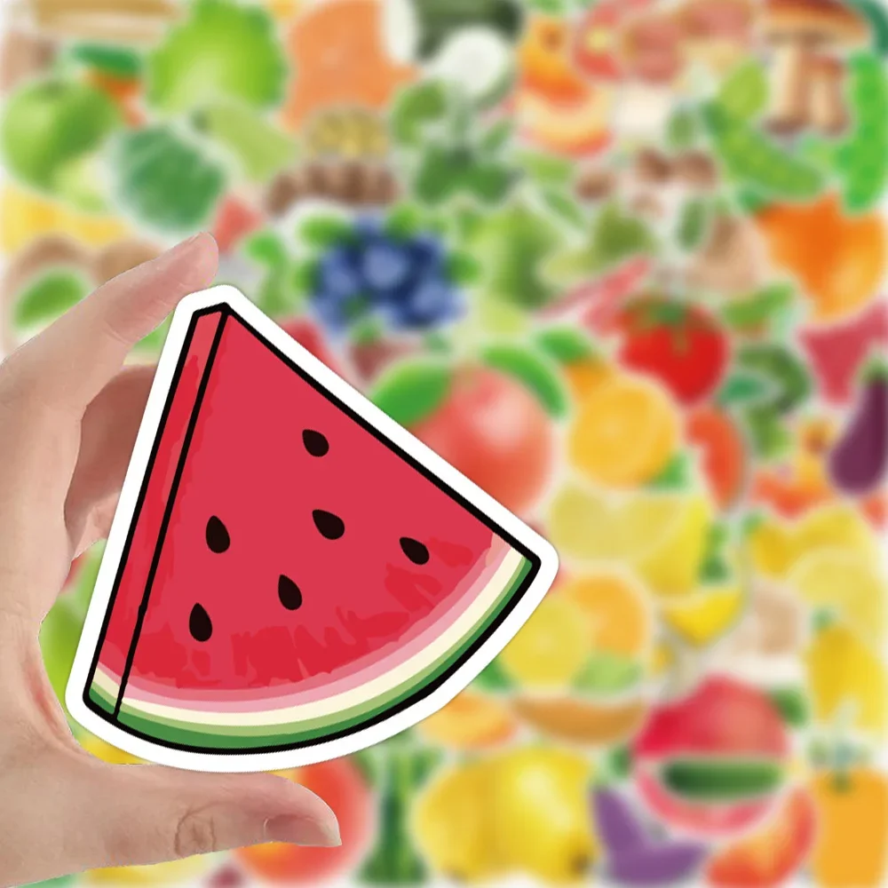 50PCS Cartoon Fruit and Vegetable Graffiti Waterproof Stickers Computer Creative Personalized Decoration Fashion