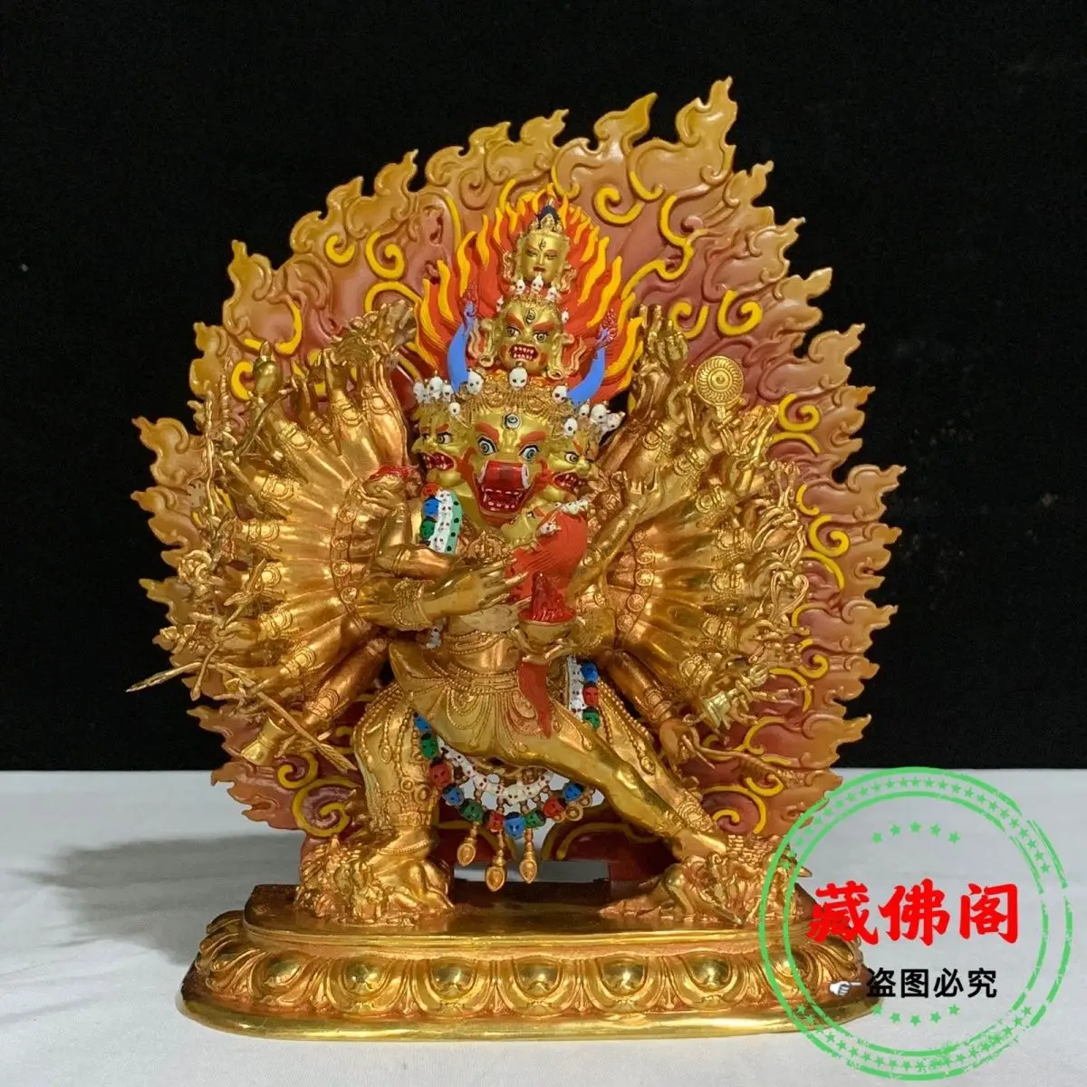 

Seven inch Da Wei De Vajra Pure Copper Precision Working Room 21 cm Tibetan Gilded Colored Buddha Hall Protector Boutique Buddha