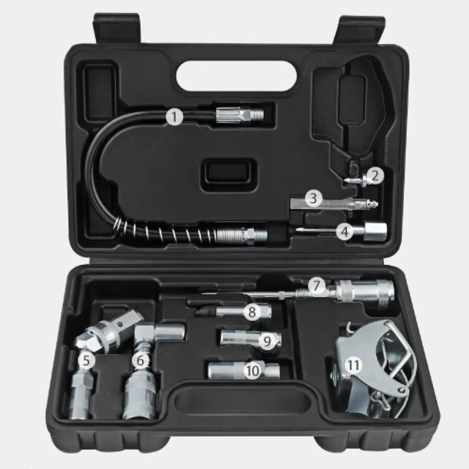 

11x Grease Coupler Attachment Quick Connect Lubrication Oil Head Greasing Accessory Kit Lubrication Grease Zerk Fitting Adapters