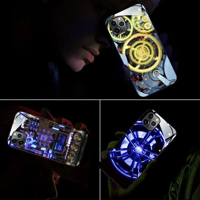 Personalized LED Smart Light Glow Luminous Magnetic Phone Case for Iphone 12 11 Pro Max Xr Xs Max Anti-drop Protector Cover - Image 6