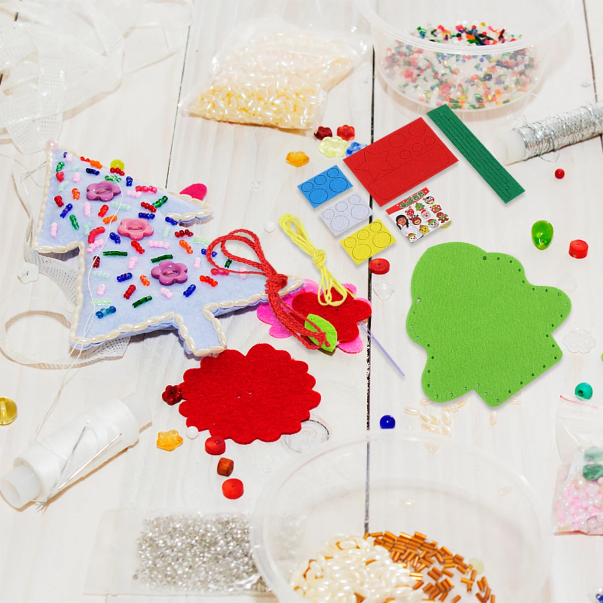 

6 Pcs DIY Christmas Gift Bag Craft Sewing Accessories Kids Kits Crafts Backpack Non-woven Fabric Child Gifts