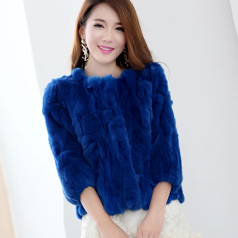 Real Rabbit Fur Coat Women Winter Jacket Short Loose Size Thick Warm Fluffy Coat Wamen Fashion Clothes Large Size