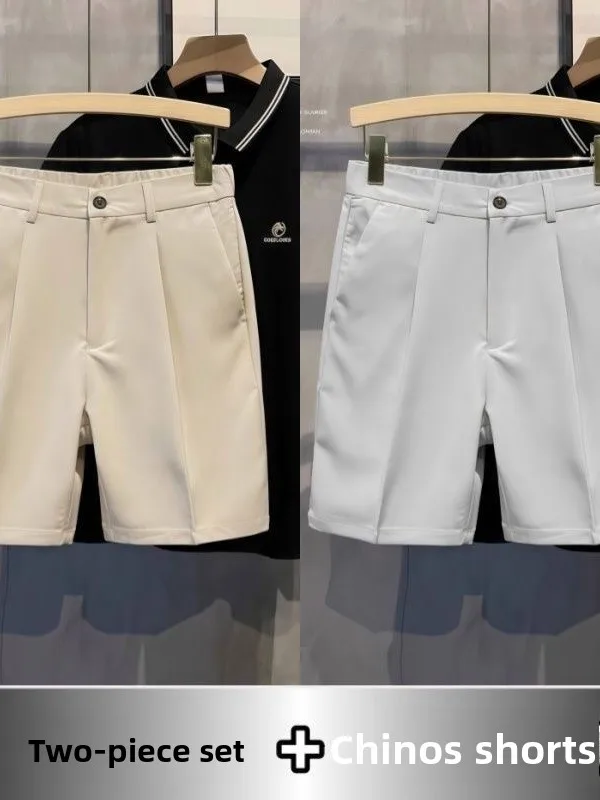

Ice Silk Casual Shorts Men's Anti-Wrinkle Business West Pants Cool Breathable Four-Dimensional High Elastic Straight Leg Shorts