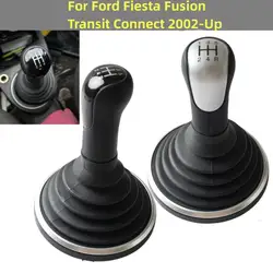 For Ford Fiesta MK6 2002-2008 Connect Fusion MT 5 6 Speed Black Silver Car Gear Shift Knob Lever Stick Gaiter Boot Cover Case