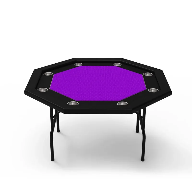 

Cozy Leather Gambling Entertainment Folding Casino Poker Table Customized Color With Cup Holders Octagonal Poker Table