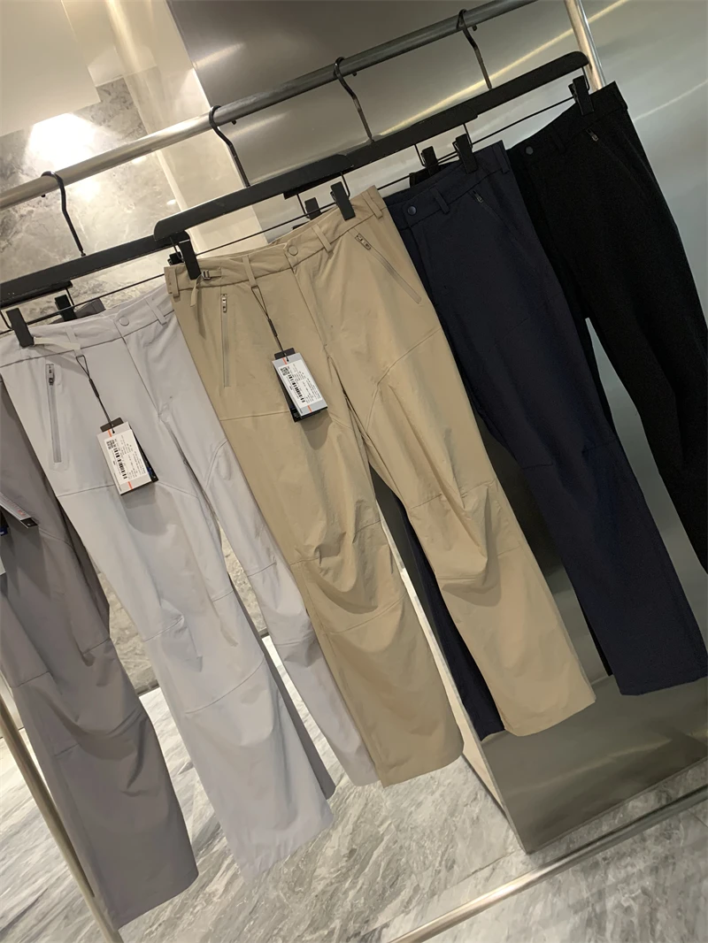 

Легкие летние мужские повседневные брюки прямого кроя Leavo Johnson с лазерной обработкой, на шнурке, модные и стройнящие