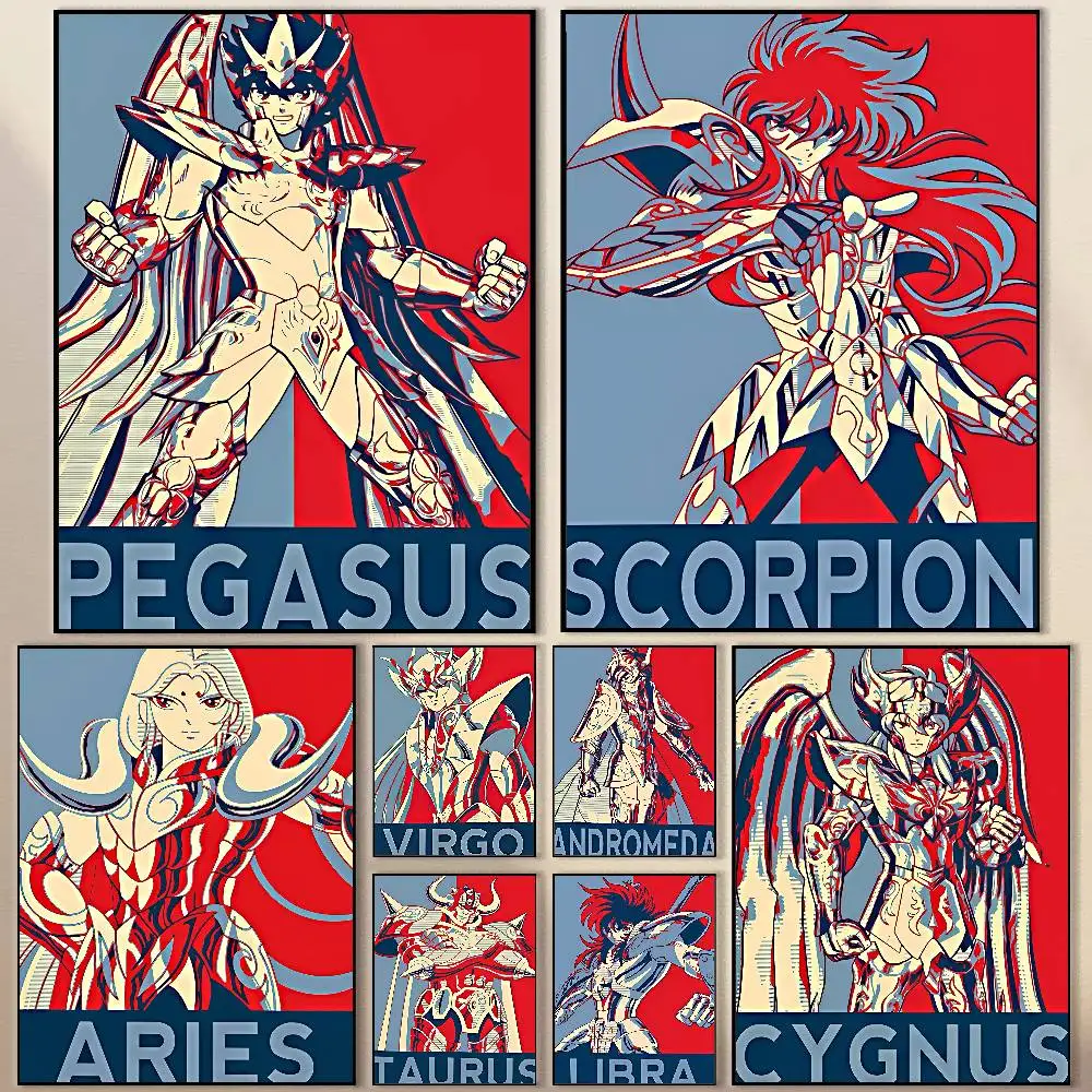 

Vintage Anime S-Saint Seiya Poster Modern Waterproof HD Wall Art Decal Self-Adhesive Aesthetic Decor for Home Living Room Bedroo