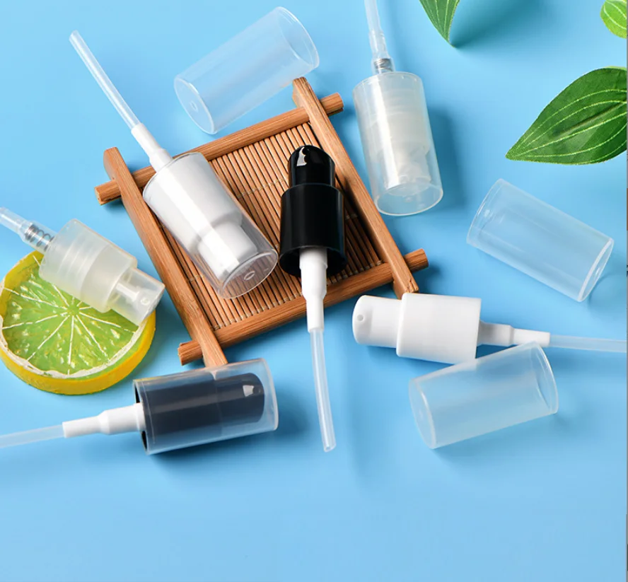 18/410 white/black/clear lotion press pump plastic glass bottle serum lotion foundation recovery skin care cometic packing