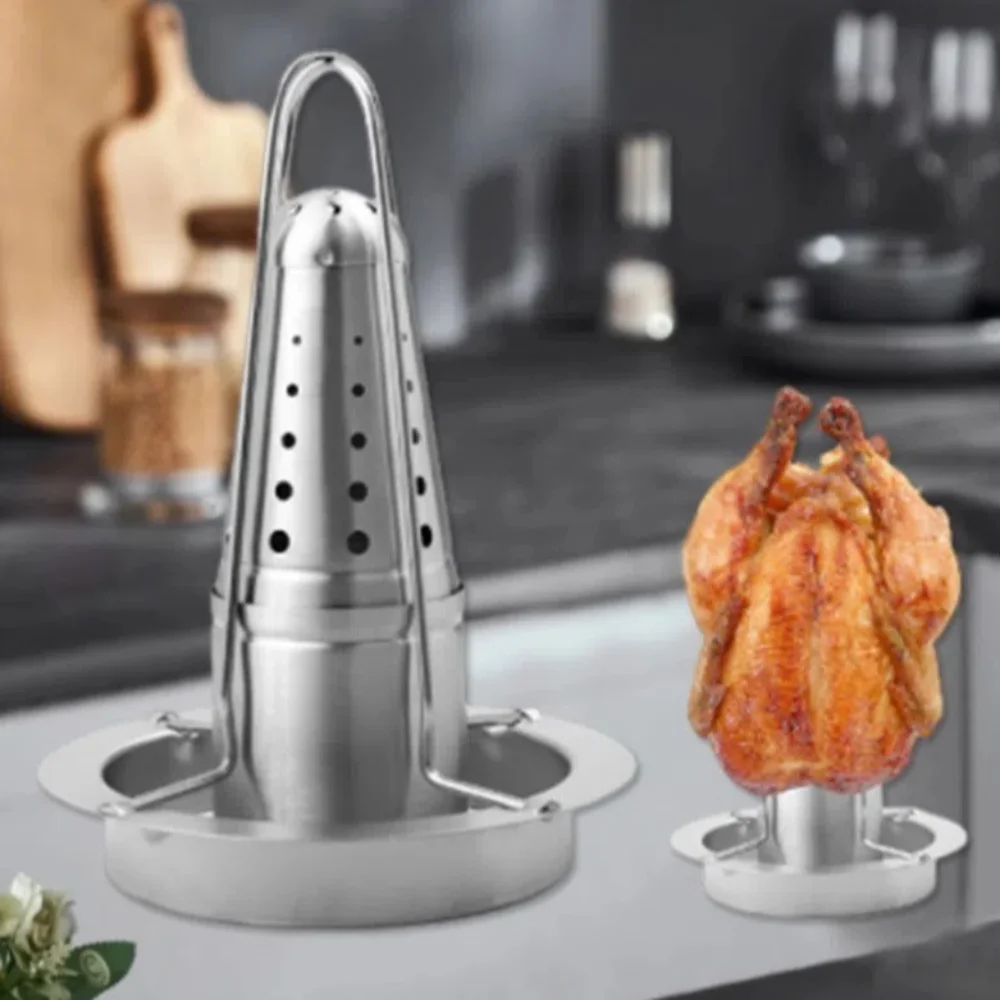 

Stainless Steel Roasting Grill Stand Non-stick Outdoor BBQ Tools Chicken Roaster Rack Party Supplies Grilled Chicken Plate