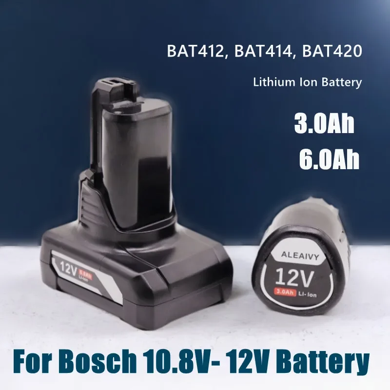 BAT420 BAT411 12V 3.0A/6.0A for Bosch Li-ion Replacement Battery for Bosch 12V BAT413 BAT414 10.8V Battery Cordless Power Tools