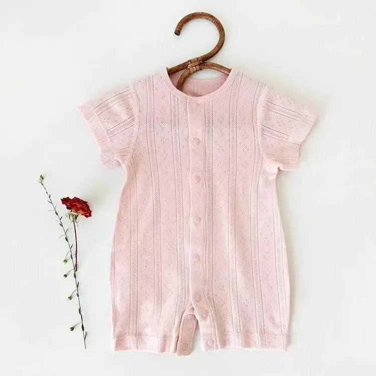 Baby Summer Jumpsuit Short Sleeved Thin Baby Ultra-thin Summer Clothes Crawling Clothes Newborn Air-conditioned Clothes Pajamas