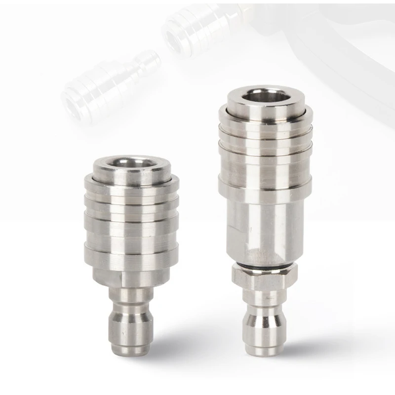 

1/4 Self-Locking Adapter From Female To Male Stainless Steel Connector Washer Adapter Fitting For Pressure Washer Nozzle Tips