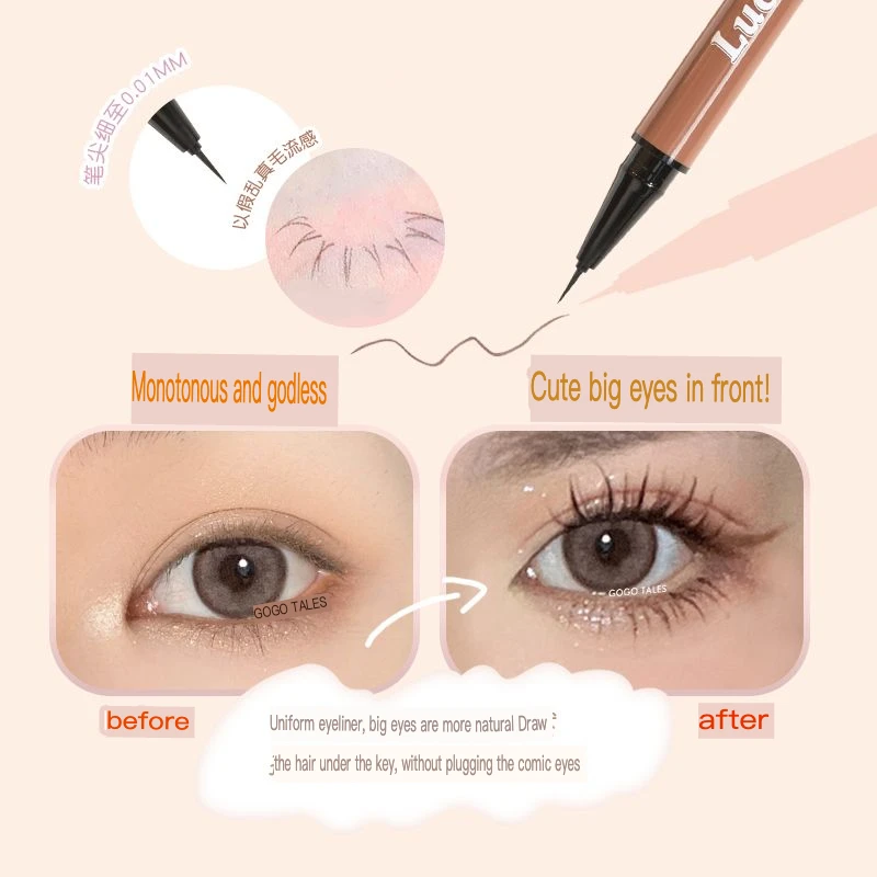 2er-Pack GOGO TALES Gogo Dance Eyeliner Wischfester wasserfester Wimpern-Aegyo-Sal-Stift mit feiner Spitze