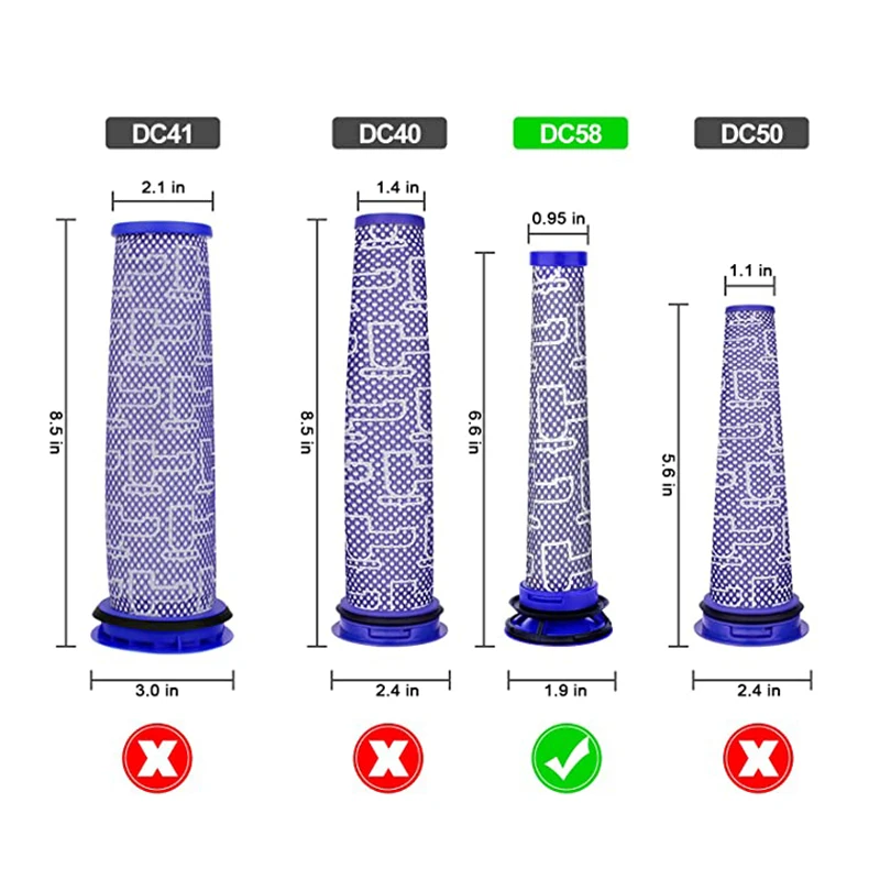 HEPA Filters Replacement  For Dyson V6 V7 V8 DC61 DC62 DC58 DC59 DC74 Vacuum Cleaner Filter Part # 965661-01