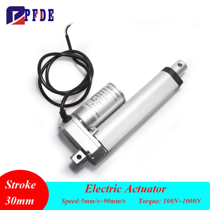 

Ход 30 мм сверхмощный линейный привод 12 В/24 В постоянного тока, подъем двигателя 100/150/200/300/500/700/900/1000N для солнечного трекера