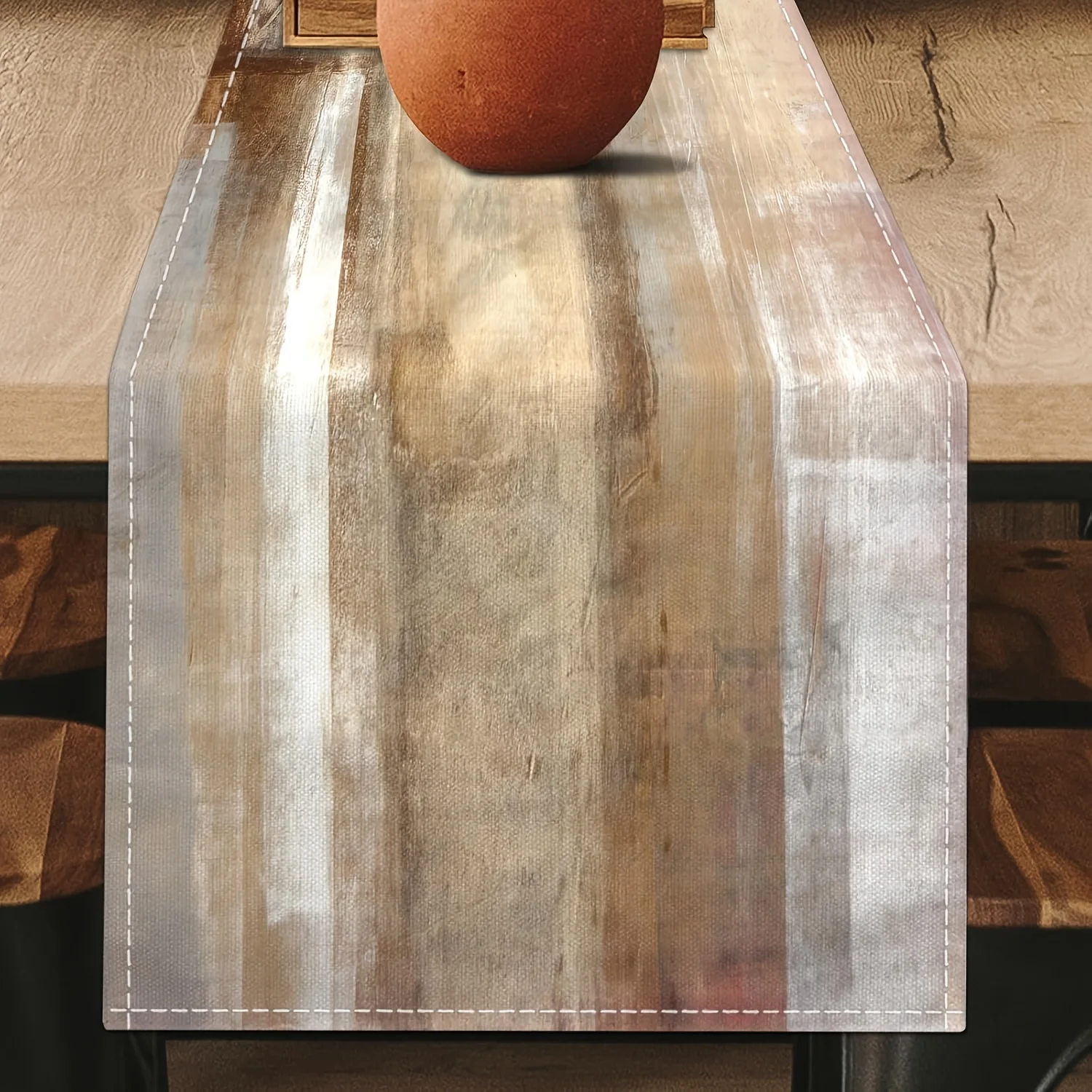 

1 Piece of Imitation Wood Texture Table Runner, Featuring a Natural Wood Board Gradient Texture, Suitable for Japanese-Style Restaurants, New Chinese-Style Homes, Minimalist Restaurants, Zen Tea Parties, Art Exhibitions, Homestay Soft Furnishings, Busines