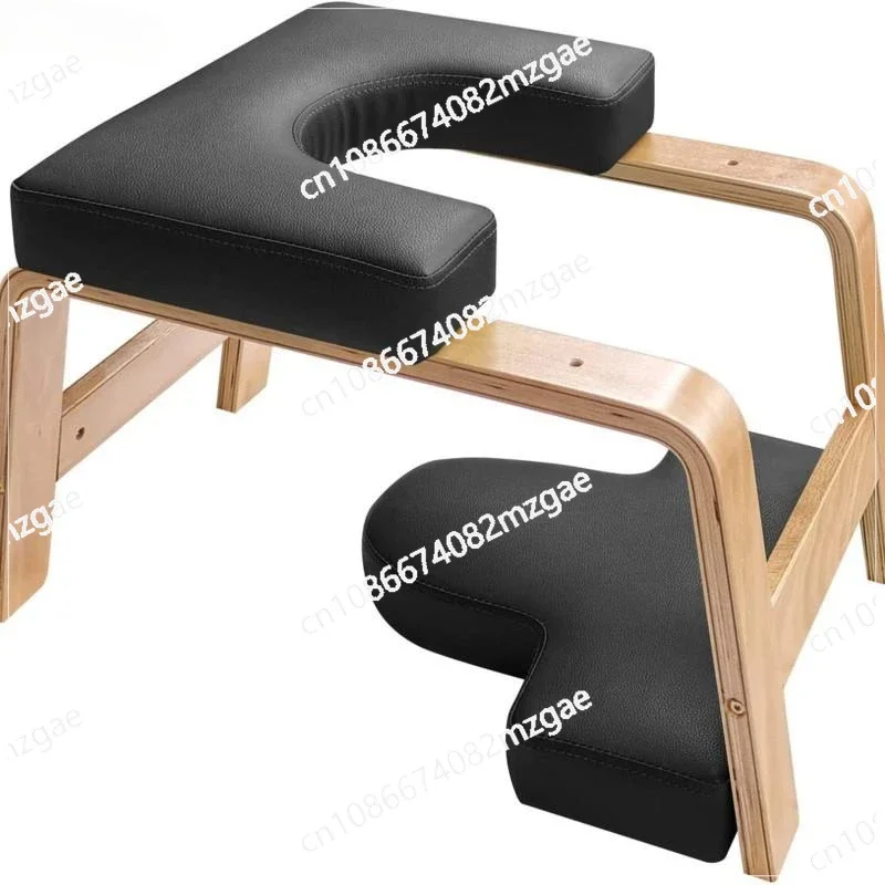 Multifunctional Wood Yoga Stool Fitness Inverted Solid Stool Professional Core Strength Auxiliary Chair Home Fitness Yoga Chair