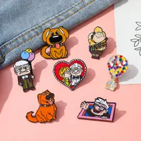 7 Pcs Cartoon Up Brooch Cute Russell Carl Fredricksen Creative Enamel Pin Metal Badge Jewelry Backpack Clothing Decoration Gift