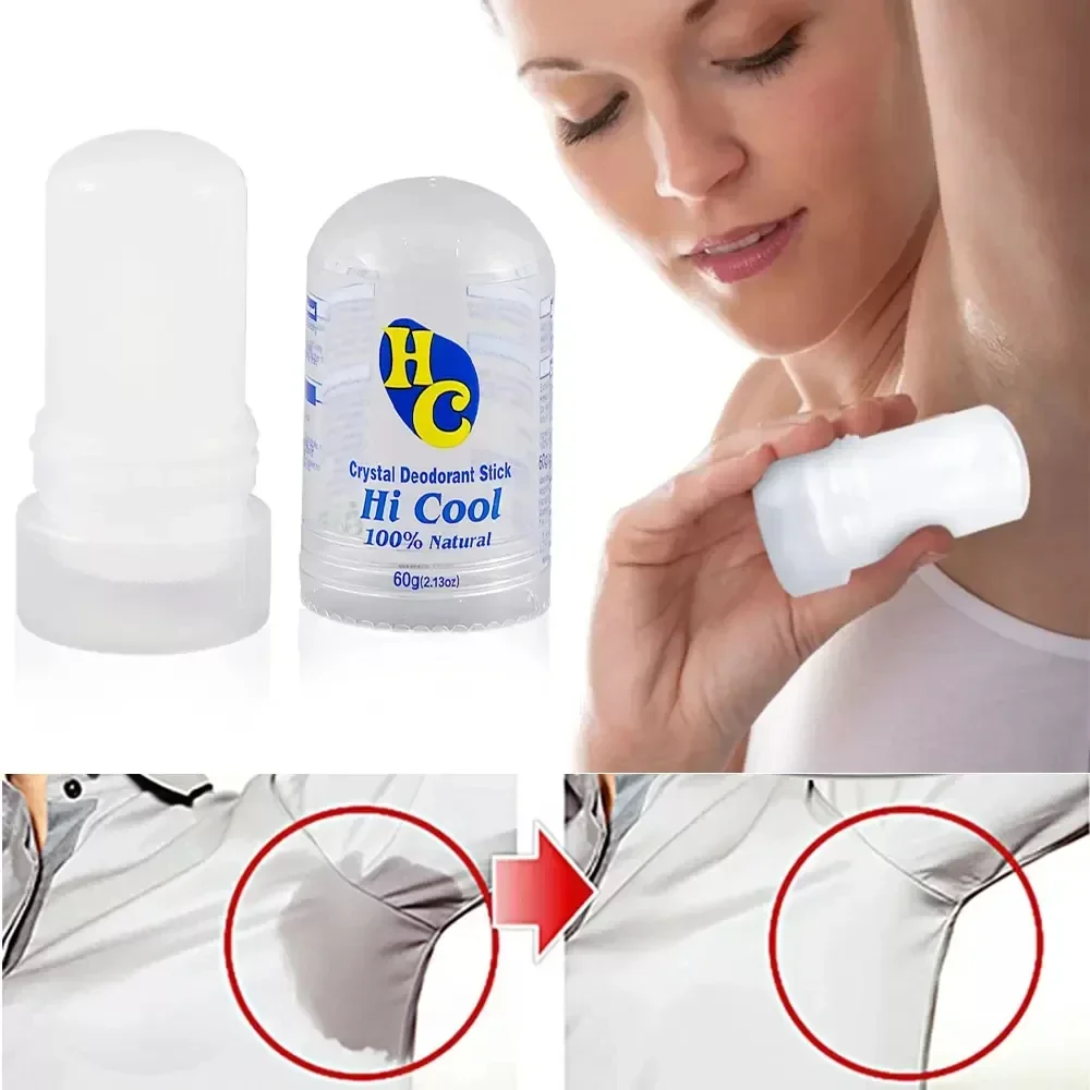 Crystal Deodorant Alum Stick Body Underarm Odor Remover Antiperspirant for Men and Women Deodorant Stick 60g