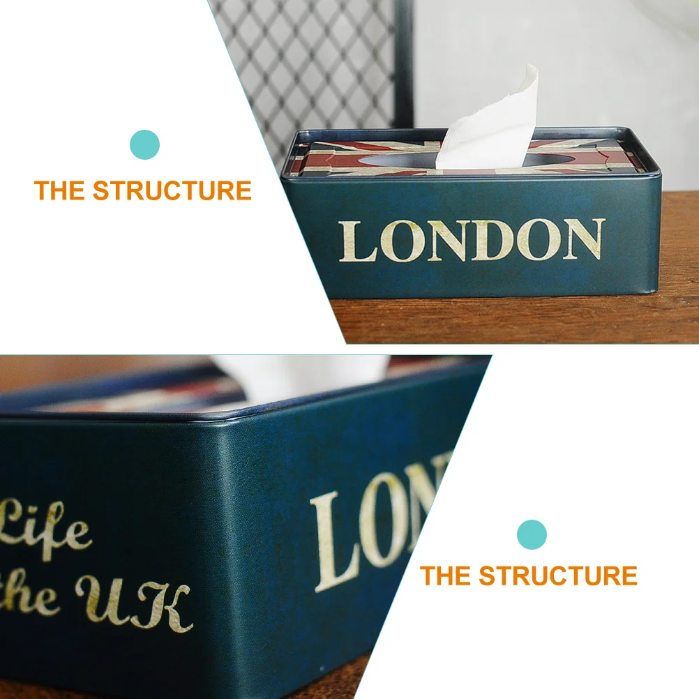 

Premium Iron Tissue Box Cover Rectangular Desktop Decorative Storage Case Household Organizer Home Napkin Holder Compact