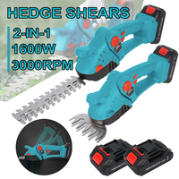 2 IN1 Electric Hedge Trimmer Cordless Handheld Weeding Pruning Shear Shrub Mower with Cordless Telescopic Pole For 21V Battery