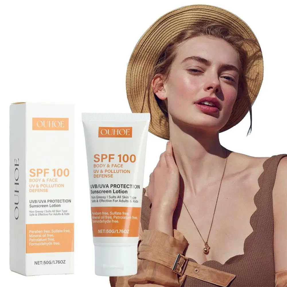 Anti Sun Sunblock Lotion - SPF100 Facial Protection, Oil Waterproof Cream Sweatproof Sunscreen Ultraviolet-Proof Control, N3C4