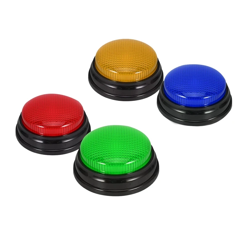 ABMF-4 Pack Buzzers For Trivia Games, Answer Buzzers For Classroom, Game Buzzers With Lights And Sound Great For Games