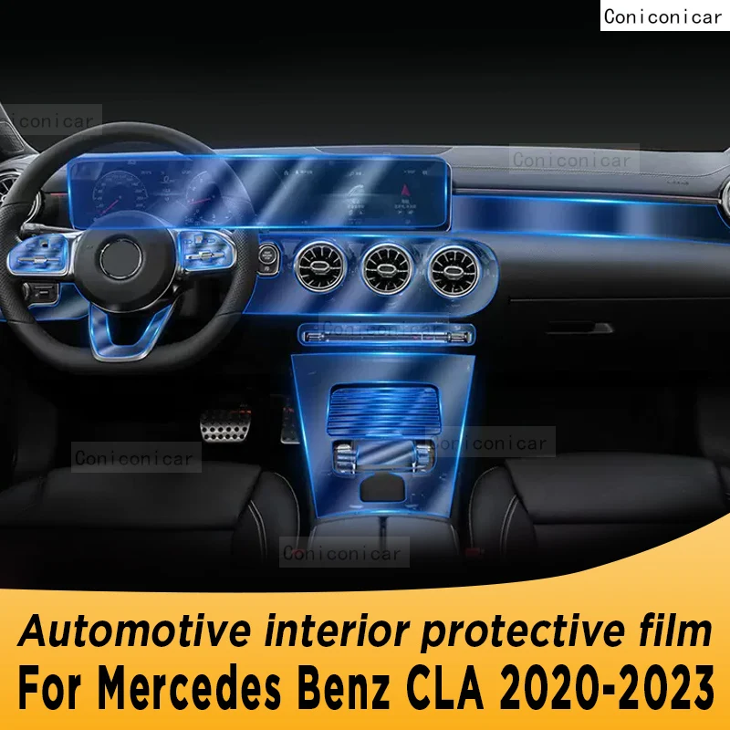 

For Mercedes Benz CLA 2020-2023 Gearbox Panel Navigation Automotive Interior Screen Protective Film TPU Anti-Scratch Sticker