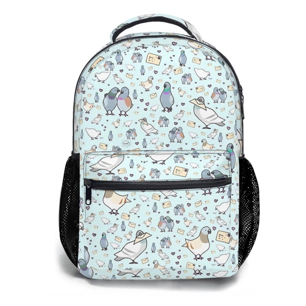 New Fashionable  Pigeons Backpack Bag Large Capacity Trendy Book Bag Multi-pockets Adjustable 17inch