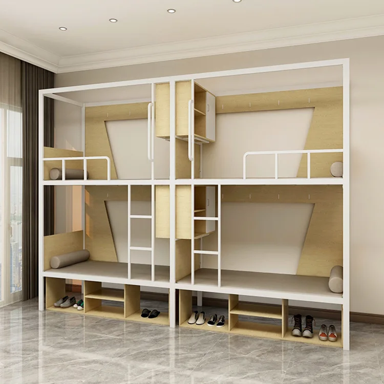 Upper and lower bunk iron bed Double-layer youth hostel Staff talent apartment Civil dormitory bed Post station High and low boa