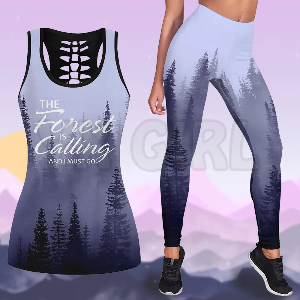 

Camping The Forest Is Calling 3D Printed Tank Top+Legging Combo Outfit Yoga Fitness Legging Women