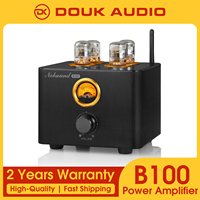 Douk Audio B100 Vacuum Tube Integrated Amp Bluetooth 5.0 Receiver Coaxial / Optical Power Amp USB DAC Headphone Amp w/VU Meter