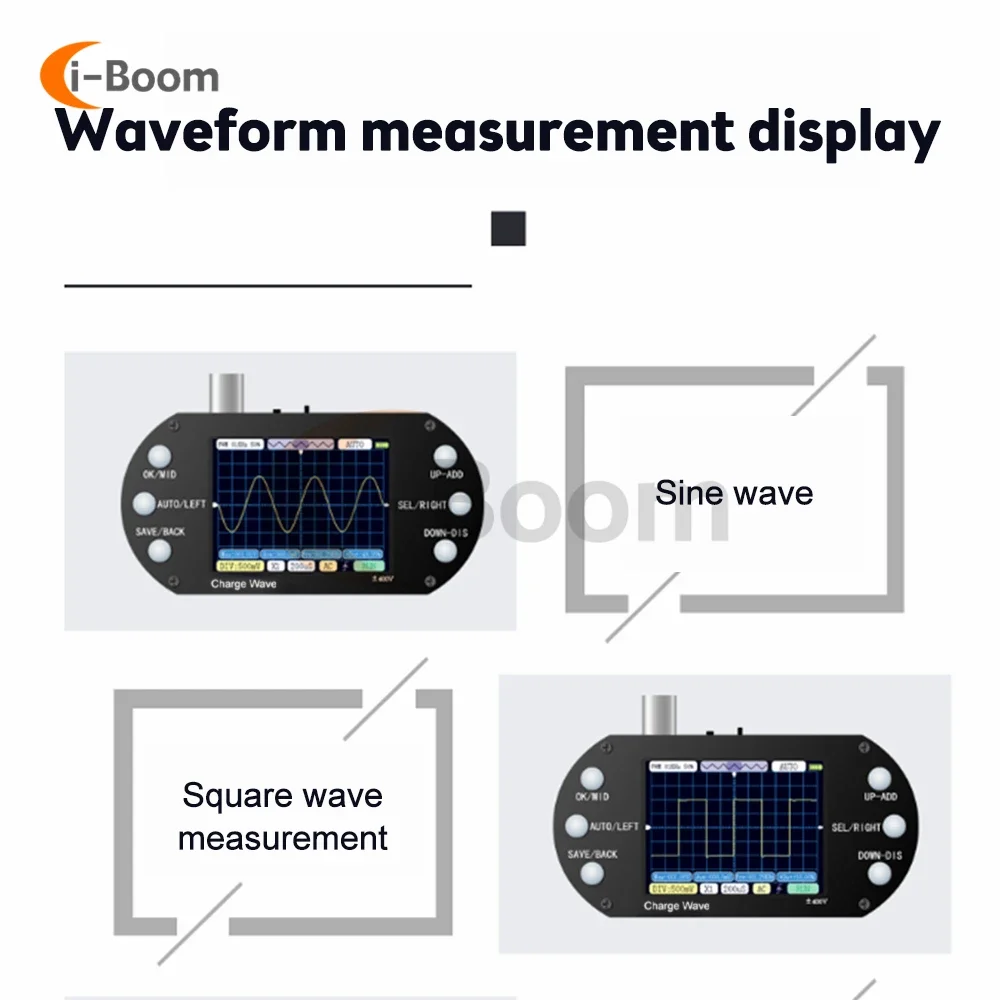 Cyfrowy oscyloskop 2,5 MHz Częstotliwość próbkowania 200Khz Obsługa przepustowości Auto 1k ~ 80KHz Cykl pracy 0-100% PWM Wyjście USB Ładowanie