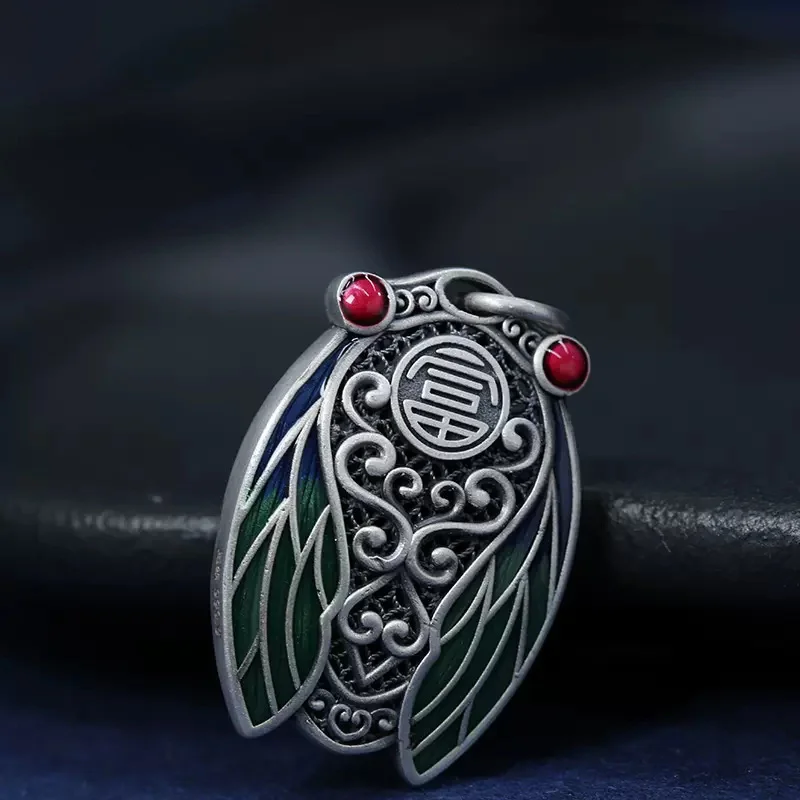 

lucky Fortune Cicada Pendant For Women Jewelry Vintage Colored Enamel Animal Design Necklace Male Choker Accessories
