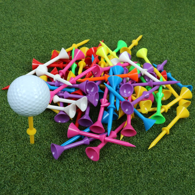 20Pcs/lot Plastic Golf Tees Long Cup Tees Golf Plastic Tees Step Down Upgrade Professional Durable Random Color