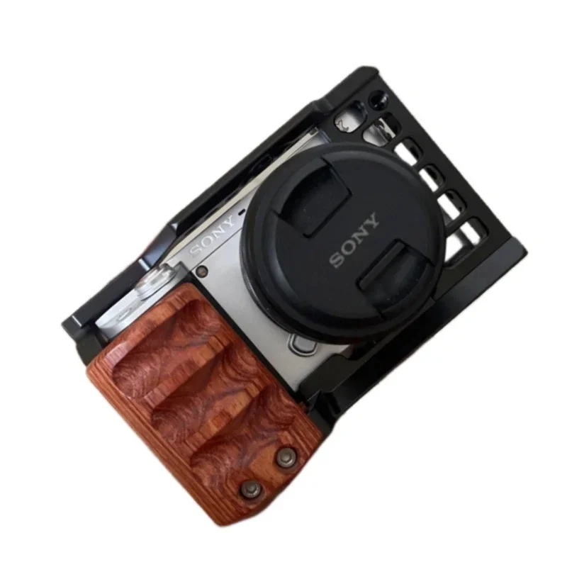 Aluminum Alloy Camera Cage for Sony A6100 A6300 A6400 A6500 Vlog Case Handheld Bracket Cold Shoe Mic LED Light Mount Video Rig