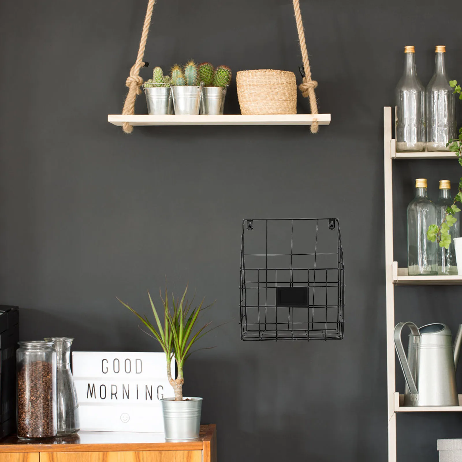 

Newspaper Stand Nordic Wrought Iron Black Desktop Document Storage Rack For Office Home Organization Letter Holder Book