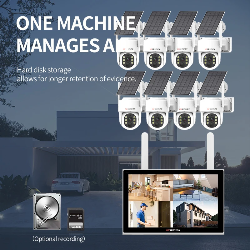 8ch  10.1 Inch Wireless WIFI Touch Screen Monitor Indoor Outdoor Battery Powered Manufacturer Supplied Surveillance Systems