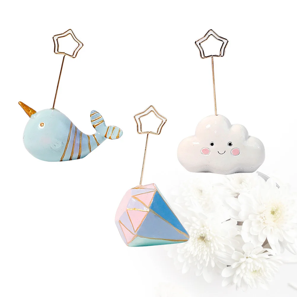 

3Pcs Photo Clips Memo Folder Message Clip Small Desktop Decoration Long Term Use Home Hotel Photo Hanging Clips