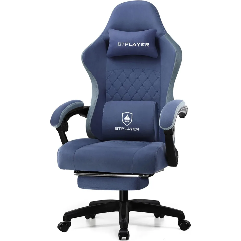 

Gaming Chair, Computer Office Chair with Pocket Spring Cushion, Linkage Armrests and Footrest, High Back Ergonomic Computer Cha