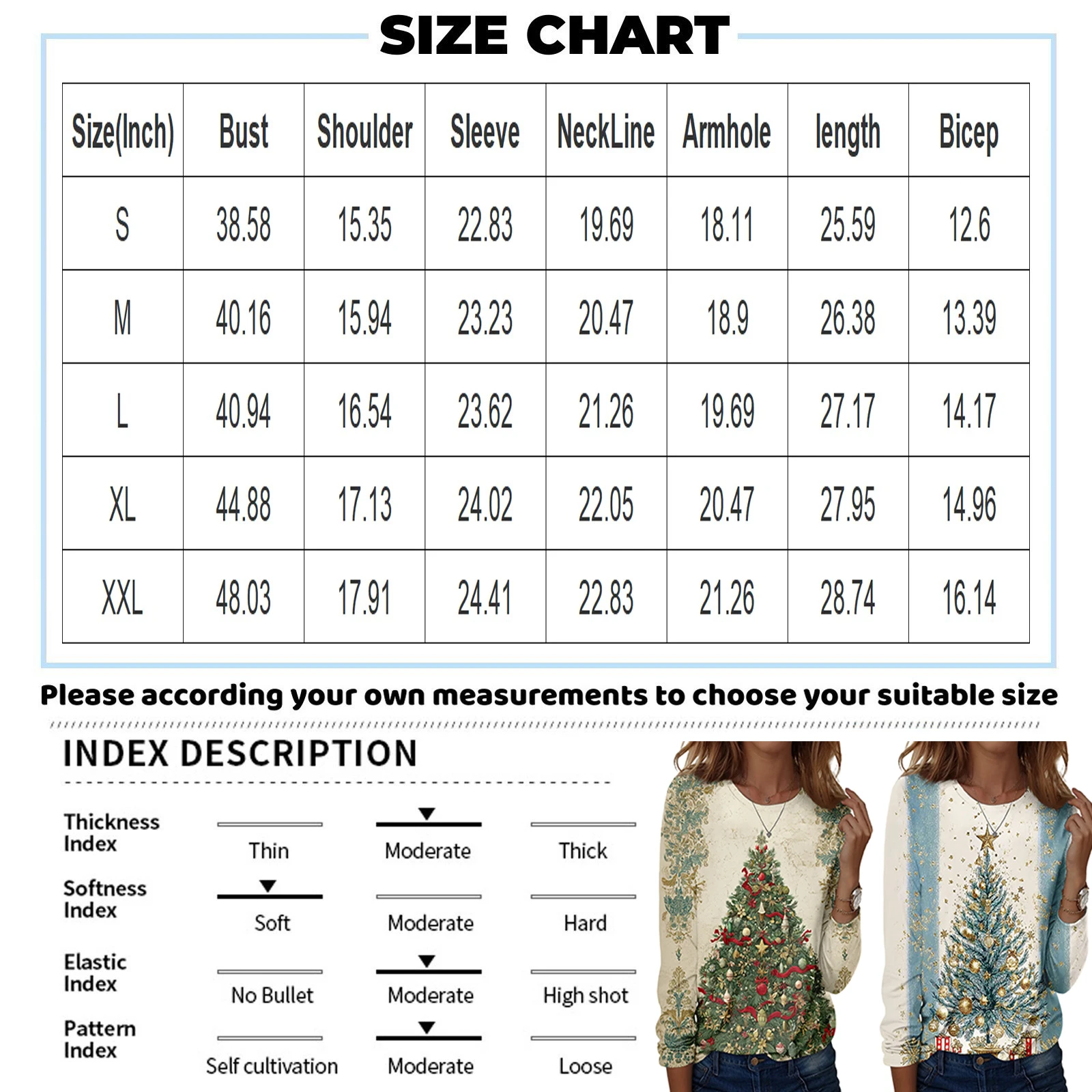 Pullover natalizio da donna alla moda, casual, a maniche lunghe, con stampa di albero di Natale, comodo girocollo